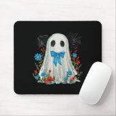 Geist mit blauem Bow-Coquette und Blume Halloween Mousepad (Mit Mouse)