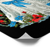 Geist mit blauem Bow-Coquette und Blume Halloween Poster (Ecke)