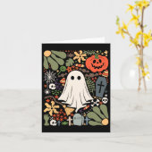 Geist mit Blume Halloween Blumenpumpenghost Karte (Gelbe Blume)
