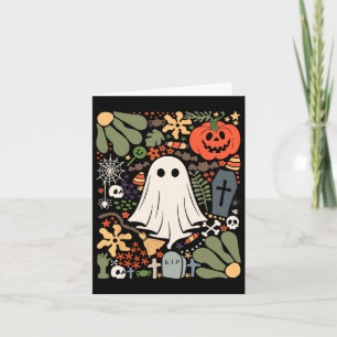 Geist mit Blume Halloween Blumenpumpenghost Karte