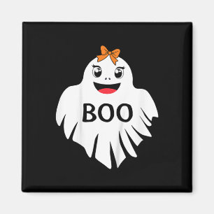 Geist mit Bow Boo Girls Halloween T-Shirt Magnet