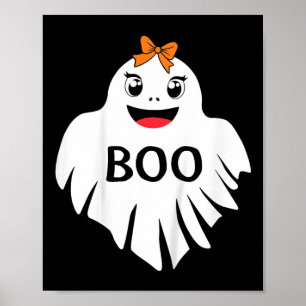 Geist mit Bow Boo Girls Halloween T-Shirt Poster