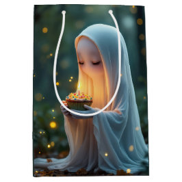 Geist mit einem Geburtstagskuchen Mittlere Geschenktüte