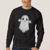 Geist mit einem Lächeln Cartoon Design Halloween Sweatshirt (Vorderseite)