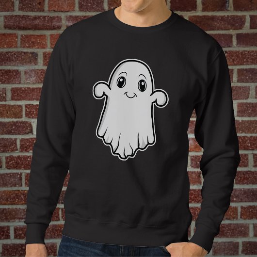 Geist mit einem Lächeln Cartoon Design Halloween Sweatshirt