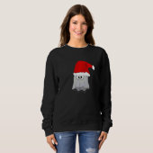 Geist mit einem Weihnachtsmannhut Lustiger Grusel- Sweatshirt (Vorne ganz)