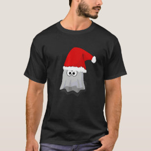 Geist mit einem Weihnachtsmannhut Lustiger Grusel- T-Shirt