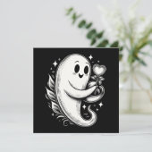 Geist mit Herz Niedliche Spooky Valentine Karte (Stehend Vorderseite)