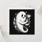 Geist mit Herz Niedliche Spooky Valentine Karte (Vorderseite/Rückseite Beispiel)
