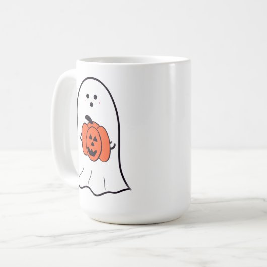 Geist mit Jack-o-Lantern Kaffeetasse (Vorderseite Links)