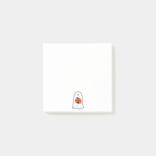 Geist mit Jack-o-Lantern Post-it Klebezettel (Vorderseite)