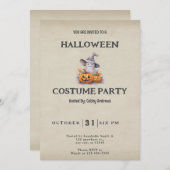 Geist mit Jack-O' Lanterns Vintages Halloween Einladung (Vorne/Hinten)