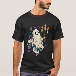 Geist mit Kerzen Vintage-Halloween-T-Shirt T-Shirt