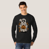 Geist mit Kürbis, Halloween Männer T-Shirt (Vorne ganz)
