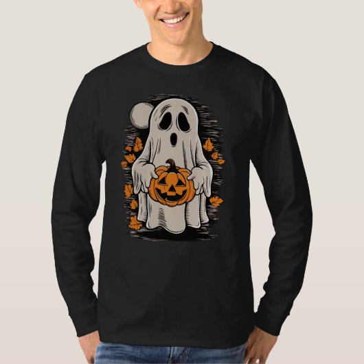 Geist mit Kürbis, Halloween Männer T-Shirt (Vorderseite)
