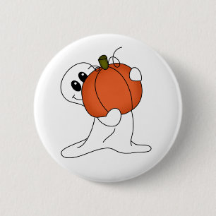 Geist mit Orange Pumpkin Button
