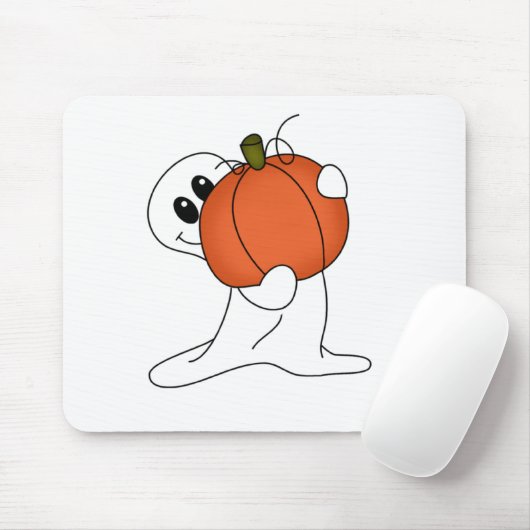 Geist mit Orange Pumpkin Mousepad (Mit Mouse)