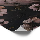 Geist mit rosa Kürbis in Herbstblume, dunkel Poster (Ecke)