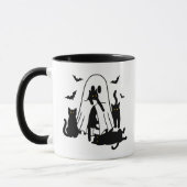 Geist mit schwarzen Katzen Halloween Tasse (Links)