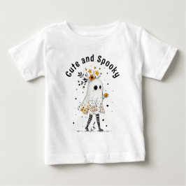 Geist mit Sonnenblumen Niedlich und unheimlich Hal Baby T-shirt