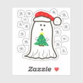 Geist mit Weihnachtsbaum Aufkleber (Blatt)