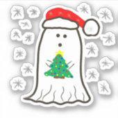 Geist mit Weihnachtsbaum Aufkleber (Vorderseite)