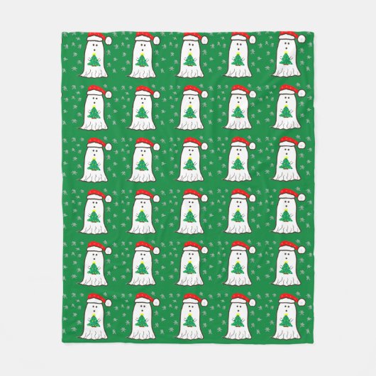 Geist mit Weihnachtsbaum Fleecedecke (Vorderseite)