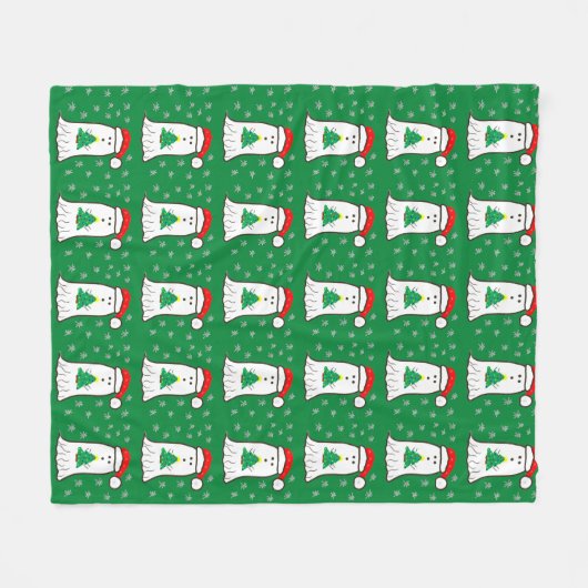 Geist mit Weihnachtsbaum Fleecedecke (Vorderseite (Horizontal))