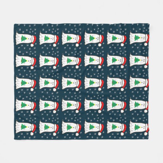 Geist mit Weihnachtsbaum Fleecedecke (Vorderseite (Horizontal))