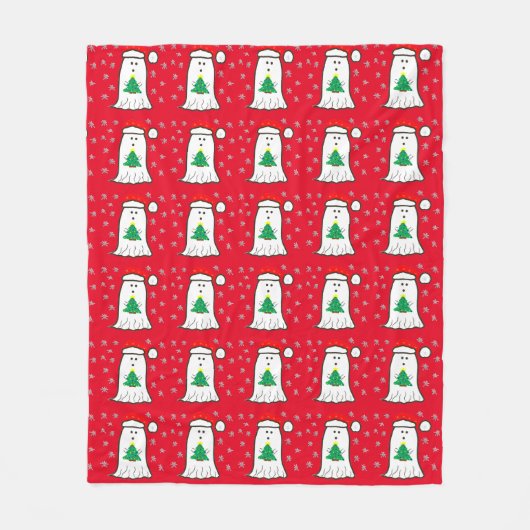 Geist mit Weihnachtsbaum Fleecedecke (Vorderseite)