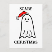 Geist mit Weihnachtsmannmütze Postkarte (Vorderseite)