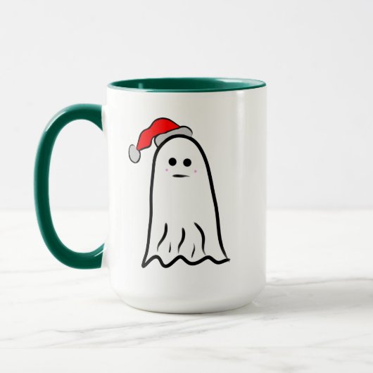 Geist mit Weihnachtsmannmütze Tasse (Links)