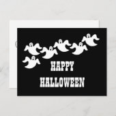 Geist-Party-Halloween-Postkarte, schwarz Feiertagspostkarte (Vorne/Hinten)