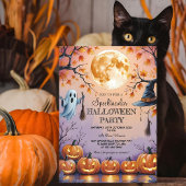 Geist, Pumpkins und Vollmond Spooktacular Hallowee Einladung