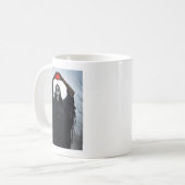 Geist rote Herz Hände Y Gesicht Halloween Valentin Kaffeetasse (Vorderseite Links)