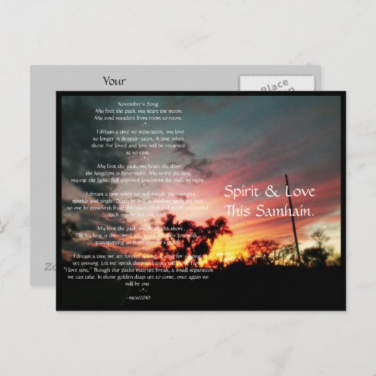 Geist Samhains Postkarte (Vorne/Hinten)