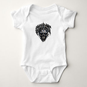 Geist-Schädel-Gotik-Grafik-Babysuit Baby Strampler