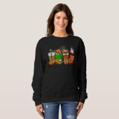 Geist-Schädel-Kürbis-Gewürz-Kaffee Halloween-Kaffe Sweatshirt (Vorne ganz)