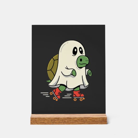Geist Schildkröte Rollschuhe Halloween Design_1 Acrylschild (Vorderseite)