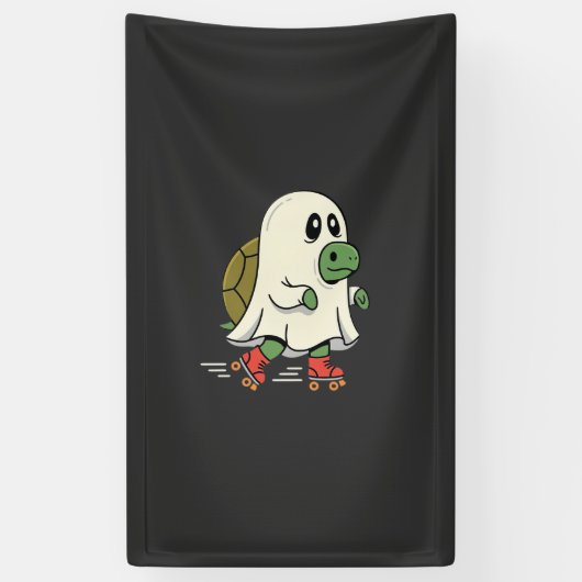 Geist Schildkröte Rollschuhe Halloween Design_1 Banner (Vertikal)