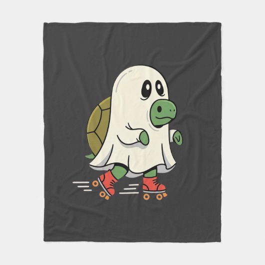 Geist Schildkröte Rollschuhe Halloween Design_1 Fleecedecke (Vorderseite)
