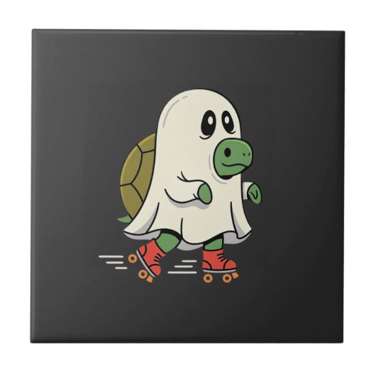 Geist Schildkröte Rollschuhe Halloween Design_1 Fliese (Vorderseite)