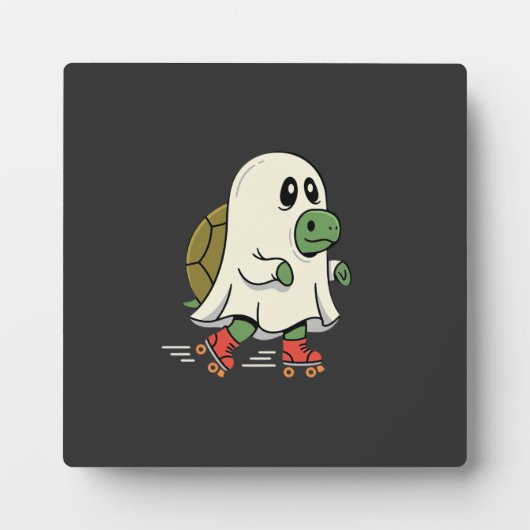 Geist Schildkröte Rollschuhe Halloween Design_1 Fotoplatte (Vorderseite)