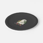 Geist Schildkröte Rollschuhe Halloween Design_1 Pappteller (Schrägansicht)