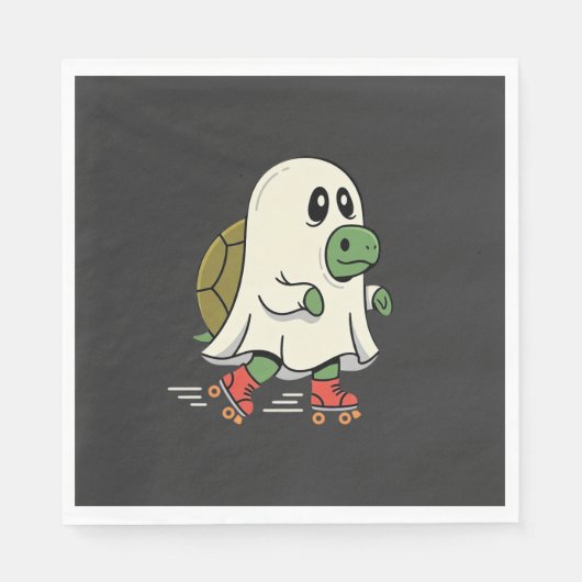 Geist Schildkröte Rollschuhe Halloween Design_1 Serviette (Vorderseite)