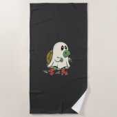 Geist Schildkröte Rollschuhe Halloween Design_1 Strandtuch (Vorderseite)