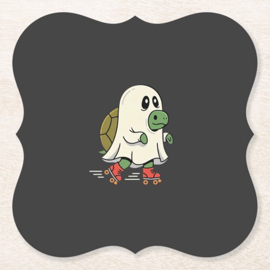 Geist Schildkröte Rollschuhe Halloween Design_1 Untersetzer (Vorderseite)
