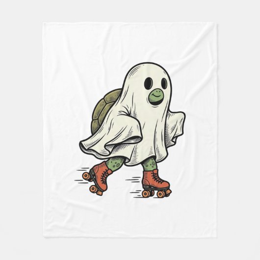 Geist Schildkröte Rollschuhfahren Vintage Hallowee Fleecedecke (Vorderseite)