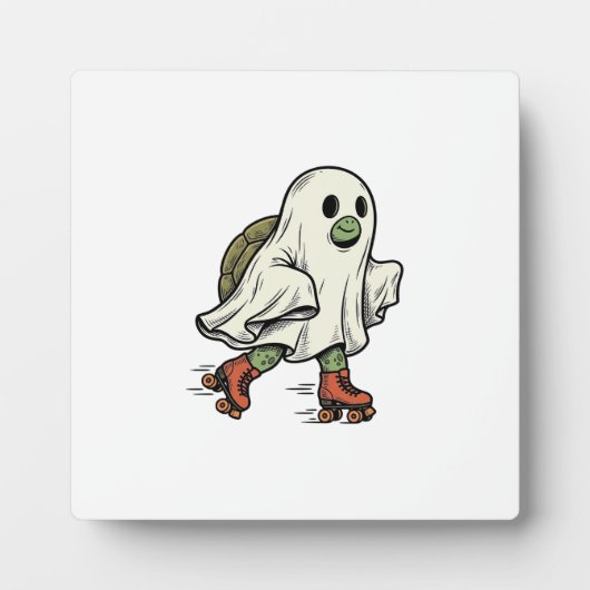 Geist Schildkröte Rollschuhfahren Vintage Hallowee Fotoplatte (Vorderseite)