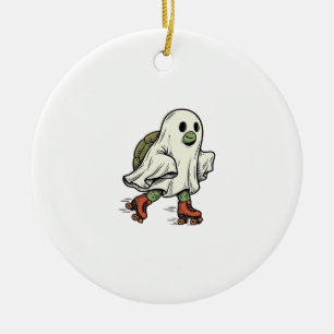 Geist Schildkröte Rollschuhfahren Vintage Hallowee Keramik Ornament